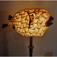 Prachtige Lamp met antieke grote Egelvis
