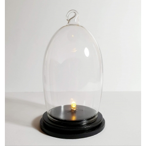Fijn geblazen glazen stolpje met verlichting Fijn geblazen glazen stolpje met verlichting